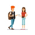 Vector flat illustration of young couple