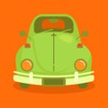 Vector flat image retro beetle car. Flat style vector illustration