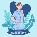 Vector flat international nurses day illustration.