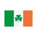 Vector flat Irish flag with trefoil