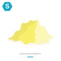 Vector flat isolated icon of food supplements -Sulfur