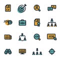 Vector flat job search icons set