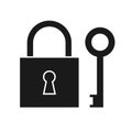 Vector flat key and lock Royalty Free Stock Photo