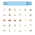 Vector Flat Landmark Icons