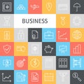 Vector Flat Line Art Modern Business Icons Set Royalty Free Stock Photo