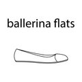 Vector flat line icon of woomen designer style ballerina flats