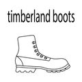 Vector flat line icon of woomen designer style timberland boots