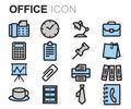 Vector flat line office icons set Royalty Free Stock Photo