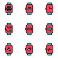 Vector flat line smart watch icon