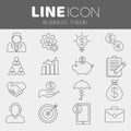 Vector Flat line style business icon set