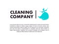 Vector flat logo design for cleaning company. Royalty Free Stock Photo