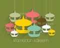 Vector Flat Malay Wau (Moon Kite) Graphics.