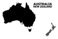 Vector Flat Map of Australia and New Zealand with Caption