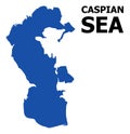 Vector Flat Map of Caspian Sea with Caption