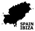 Vector Flat Map of Ibiza Island with Name