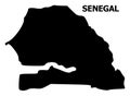 Vector Flat Map of Senegal with Caption Royalty Free Stock Photo