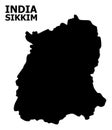 Vector Flat Map of Sikkim State with Caption