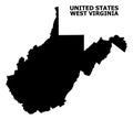 Vector Flat Map of West Virginia State with Caption Royalty Free Stock Photo