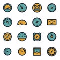 Vector flat meter icons set