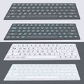 Vector flat modern keyboard, alphabet buttons. Material design