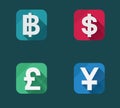 Vector flat money icons set