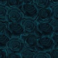 Vector flat moonlight rose flowers seamless pattern background illustration Royalty Free Stock Photo