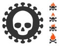 Vector Flat Mortal Virus Icon with Bonus Icons