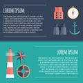 Vector flat nautical icons