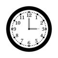 Vector flat office clock with numbers