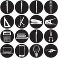 Vector flat office and school icon set Royalty Free Stock Photo