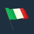 Vector flat style waving Italy flag