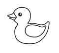 Vector flat outline bath duck on white background