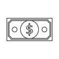 Vector flat outline dollar