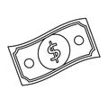 Vector flat outline dollar