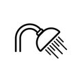 Vector flat outline shower icon Royalty Free Stock Photo