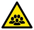Vector Flat People Crowd Warning Icon