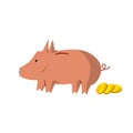 Vector flat piggy bank illustration design