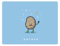 Vector flat Potato icon, food cartoon cute character