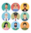 Vector flat profession character. Human profession icon. Friendly people illustration. Woman, lady, girl icon