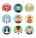 Vector flat profession character. Human profession icon. Friendly people illustration