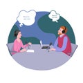 Vector flat radio conversation illustration