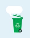 Vector flat recycling wheelie bin