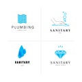 Vector flat sanitary and hygienic company insignia template.