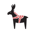 Vector flat Scandinavian Dala deer moose