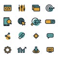 Vector flat seo icons set Royalty Free Stock Photo