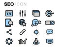 Vector flat seo icons set Royalty Free Stock Photo