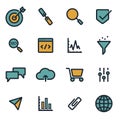Vector flat seo icons set Royalty Free Stock Photo