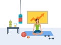 Vector flat set of fitness woman. Yoga classes