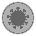 Vector Flat Silver Coronavirus Coin Icon