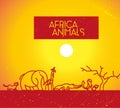 Vector flat simple minimalistic Africa animal logo.
